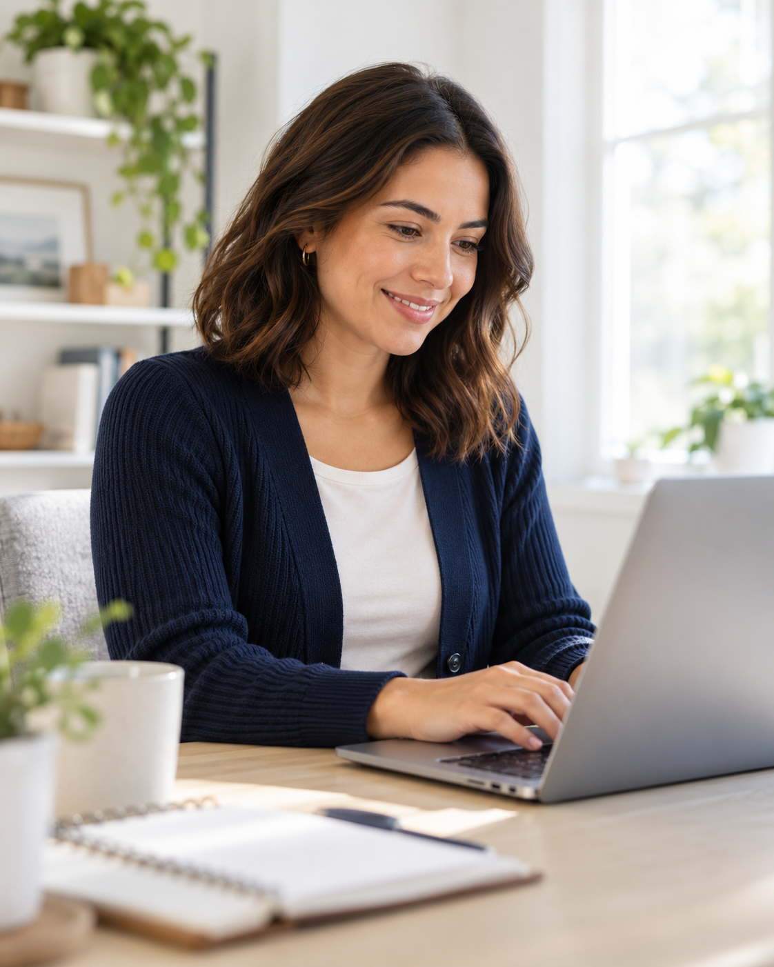 Woman taking an online professional development course on a laptop